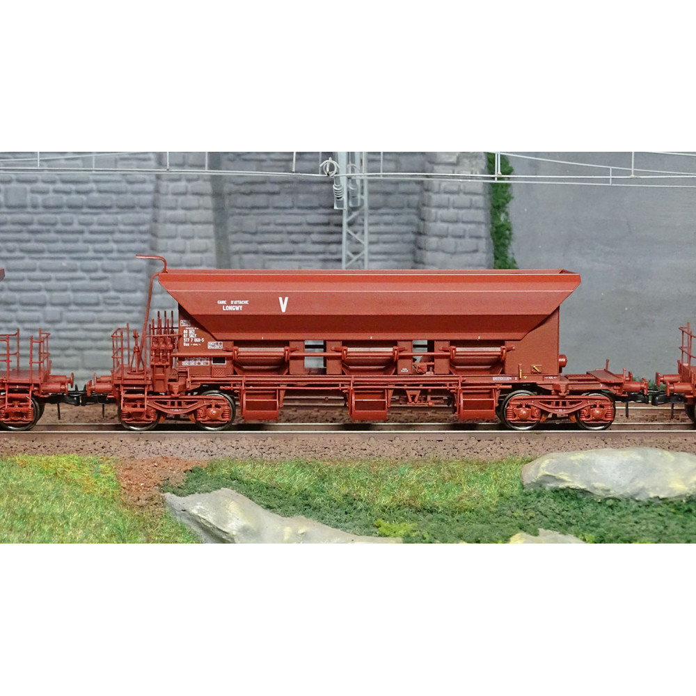 Set de 3 wagons trémie à Ballast T1 Uas marquage V SNCF Ree modeles