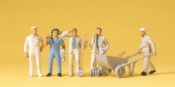 Preiser 14144 Figures, construction workers and wheelbarrow - Preis...