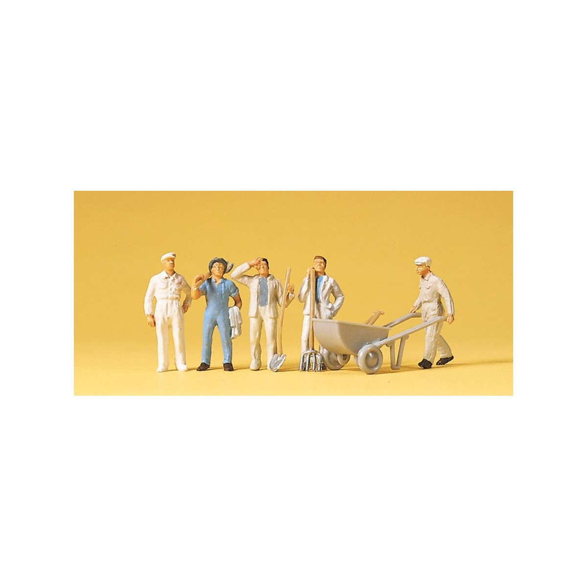 Preiser 14144 Figures, construction workers and wheelbarrow - Preis...