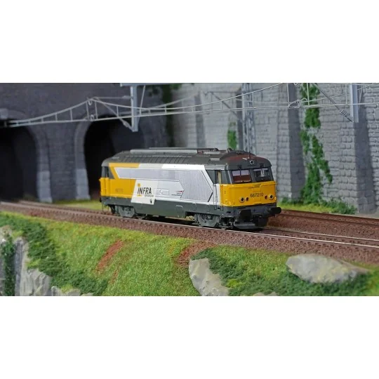 HJ2448S-Jouef HJ2448S Locomotive diesel BB 67210, SNCF, livrée jaune/blanche, Infra Structure, digitale sonore