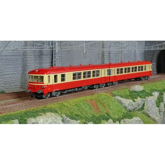 HJ2614-Jouef HJ2614 Autorail EAD X 4317 + remorque XR 8517, SNCF, livrée rouge/beige