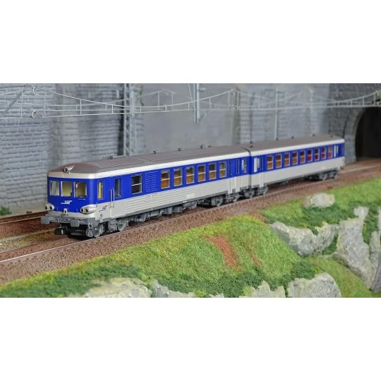 Jouef HJ2615 Autorail EAD XBD 4717 + remorque XRABx 8714, SNCF, livrée argent/bleue, logo Casquette Jouef HJ2615 - 1 HJ2615-Jouef HJ2615 Autorail EAD XBD 4717 + remorque XRABx 8714, SNCF, livrée argent/bleue, logo Casquette