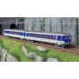 HJ2615-Jouef HJ2615 Autorail EAD XBD 4717 + remorque XRABx 8714, SNCF, livrée argent/bleue, logo Casquette
