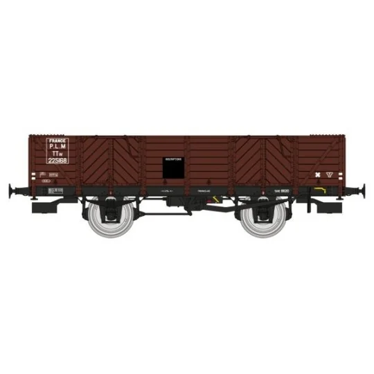 WB-809-Ree Modeles WB809 Wagon Tombereau PLM, 4 portes, bois brun unifié 530