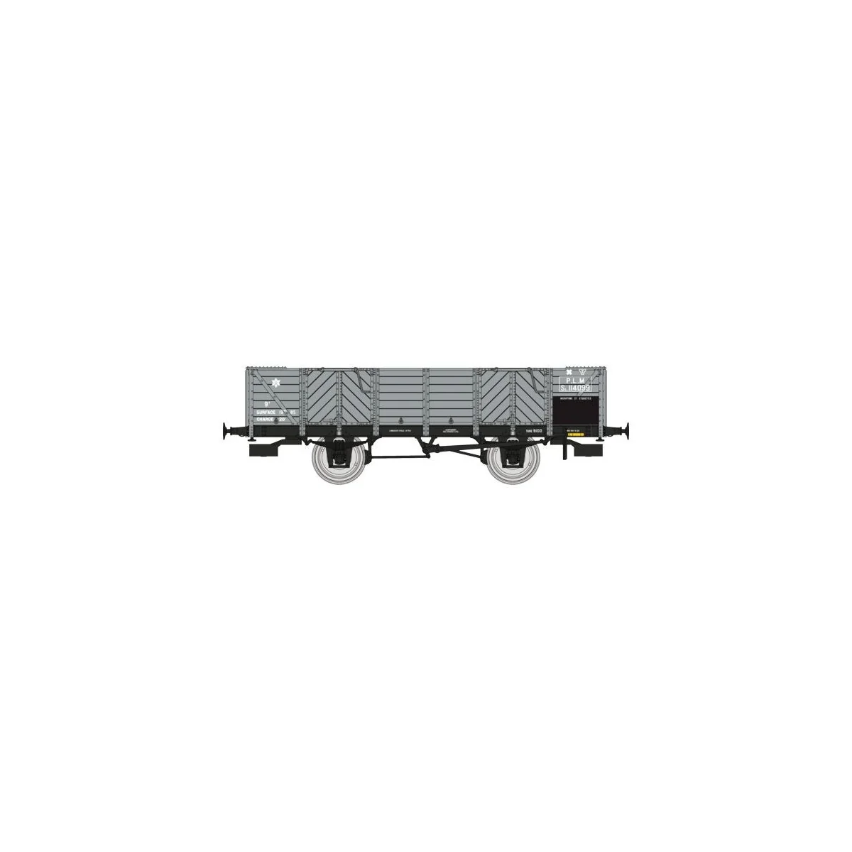 Ree Modeles WB810 PLM Tipper Wagon, 4 doors, grey wood - WB-810