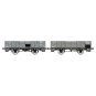 WB-811-Ree Modeles WB811 Set de 2 wagons Tombereau PLM, 4 portes, bois gris