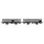 WB-811-Ree Modeles WB811 Set of 2 PLM tipper wagons, 4 doors, grey wood