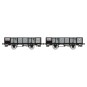WB-812-Ree Modeles WB812 Set of 2 PLM tipper wagons, 4 doors, grey sheet metal