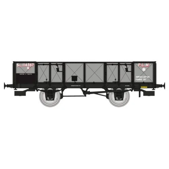 WB-816-Ree Modeles WB816 PLM Tipper Wagon, 4 doors, grey PLM sheet metal with black fittings