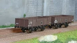 Ree Modeles WB819 Set de 2 wagons Tombereau ex-PLM, SNCF, 4 portes, bois et tôlé brun wagon 540 Ree Modeles WB-819 - 1