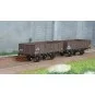 Ree Modeles WB819 Set of 2 tipper wagons ex-PLM, SNCF, 4 doors, woo... WB-819-Ree Modeles WB819 Set of 2 tipper wagons ex-PLM, SNCF, 4 doors, wood and brown sheet metal wagon 540