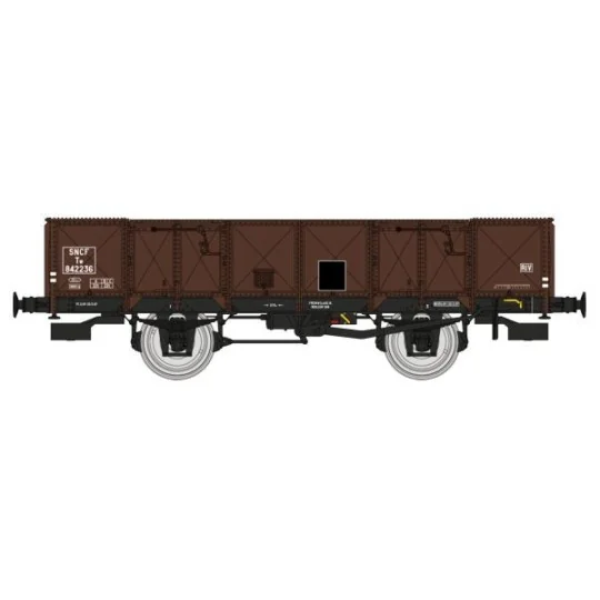 Ree Modeles WB821 Dump Wagon ex-PLM, SNCF, 4 doors, brown sheet met... WB-821-Ree Modeles WB821 Dump Wagon ex-PLM, SNCF, 4 doors, brown sheet metal wagon 540