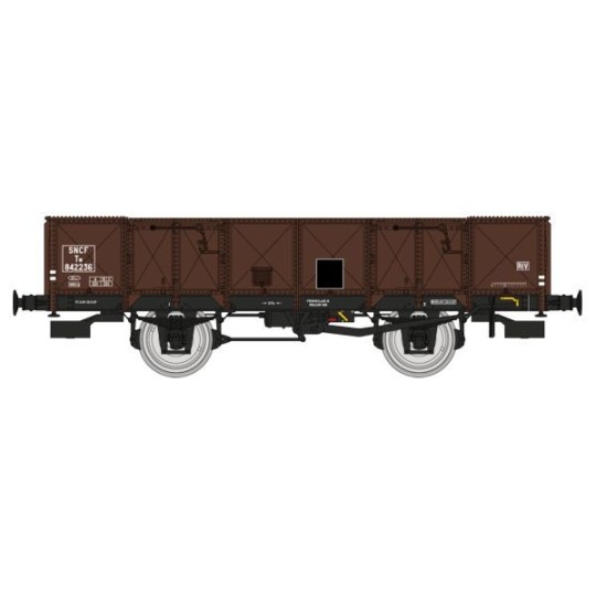 WB-821-Ree Modeles WB821 Dump Wagon ex-PLM, SNCF, 4 doors, brown sheet metal wagon 540