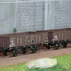 Ree Modeles WB822 Set de 2 wagons Tombereau ex-PLM, SNCF, 4 portes, tôlés brun wagon 540 Ree Modeles WB-822 - 1