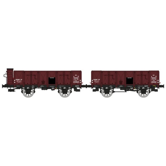 WB-827-Ree Modeles WB827 Set of 2 OCEM 19 tipper wagons, brown, sheet metal, PLM