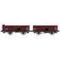 WB-827-Ree Modeles WB827 Set de 2 wagons Tombereau OCEM 19, brun, tôlés, PLM