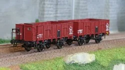 Ree Modeles WB827 Set de 2 wagons Tombereau OCEM 19, brun, tôlés, PLM Ree Modeles WB-827 - 1