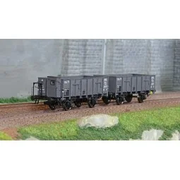 Ree Modeles WB828 Set de 2 wagons Tombereau OCEM 19, gris, tôlés, PLM Ree Modeles WB-828 - 1