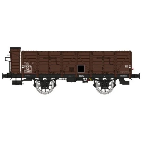 WB-830-Ree Modeles WB830 OCEM 19 Tipper Wagon, brown, wood with guard's cabin, SNCF