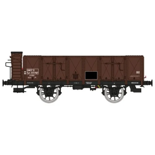 WB-831-Ree Modeles WB831 OCEM 19 Tipper Wagon, brown, sheet metal with guard's cabin, SNCF