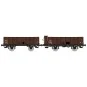 WB-832-Ree Modeles WB832 Set of 2 OCEM 19 tipper wagons, brown, sheet metal, with and without guard's cabin, SNCF