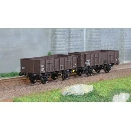 Ree Modeles WB832 Set of 2 OCEM 19 tipper wagons, brown, sheet meta...