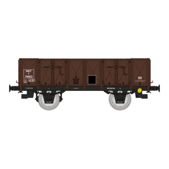 Ree Modeles WB835 OCEM 19 Tipper Wagon, brown, sheet metal, SNCF WB-835-Ree Modeles WB835 OCEM 19 Tipper Wagon, brown, sheet metal, SNCF