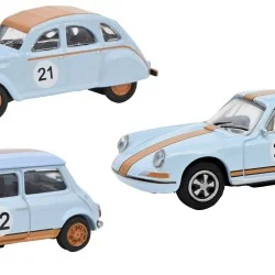 Schuco 452671600 Set de 3 véhicules vintage Racing, 2CV, Mini, Porsche Schuco Schuco_452671600 - 1