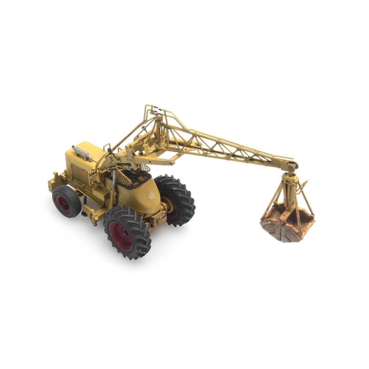 Artitec 387.378 Bischoff Polytrac Crane with grapple, yellow - Arti...