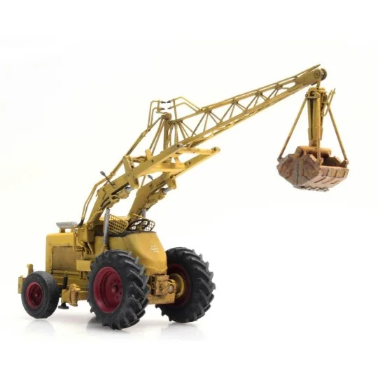 Arti_387.378-Artitec 387.378 Grue Bischoff Polytrac avec grappin, jaune
