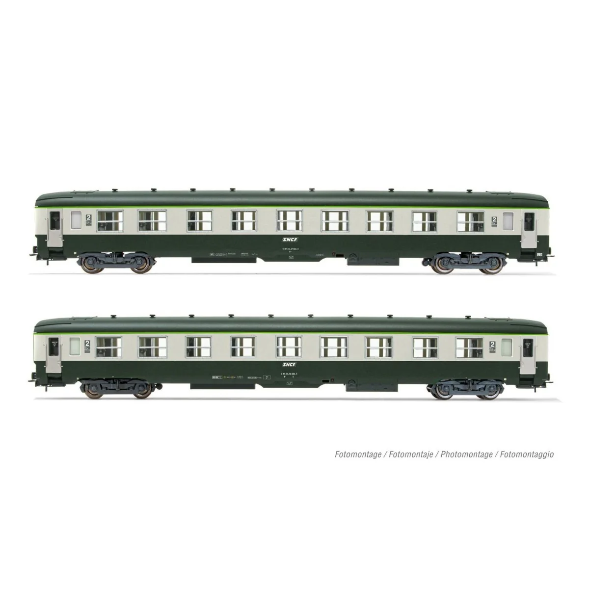Jouef HJ4181 Set of 2 DEV AO passenger cars, 2nd class U59 B9 (ex A...
