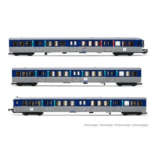 HJ4184-Jouef HJ4184 Set de 3 voitures voyageurs RIO 80 centre, SNCF