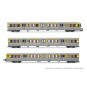 HJ4186-Jouef HJ4186 Set de 3 voitures voyageurs RIO 78 TER (ex NPDC), livrée jaune/argent, SNCF