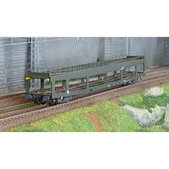 HJ4188-Jouef HJ4188 Wagon porte-auto DD DEV 66, livré vert avec logo casquette blanc, SNCF