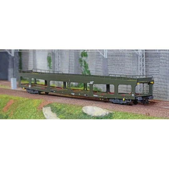 HJ4188-Jouef HJ4188 DD DEV 66 car transporter wagon, delivered in green with a white cap logo, SNCF