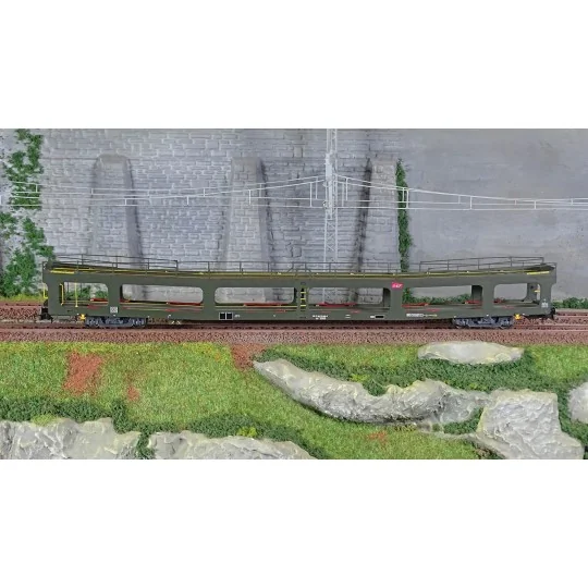 HJ4189-Jouef HJ4189 Wagon porte-auto DD DEV 66, 2éme série, livré vert avec logo carmillon blanc, SNCF