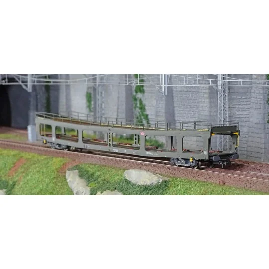 HJ4189-Jouef HJ4189 Wagon porte-auto DD DEV 66, 2éme série, livré vert avec logo carmillon blanc, SNCF