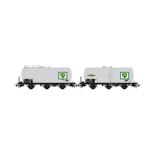 HJ6247-Jouef HJ6247 Set of 2 three-axle tank wagons, BP, SNCF