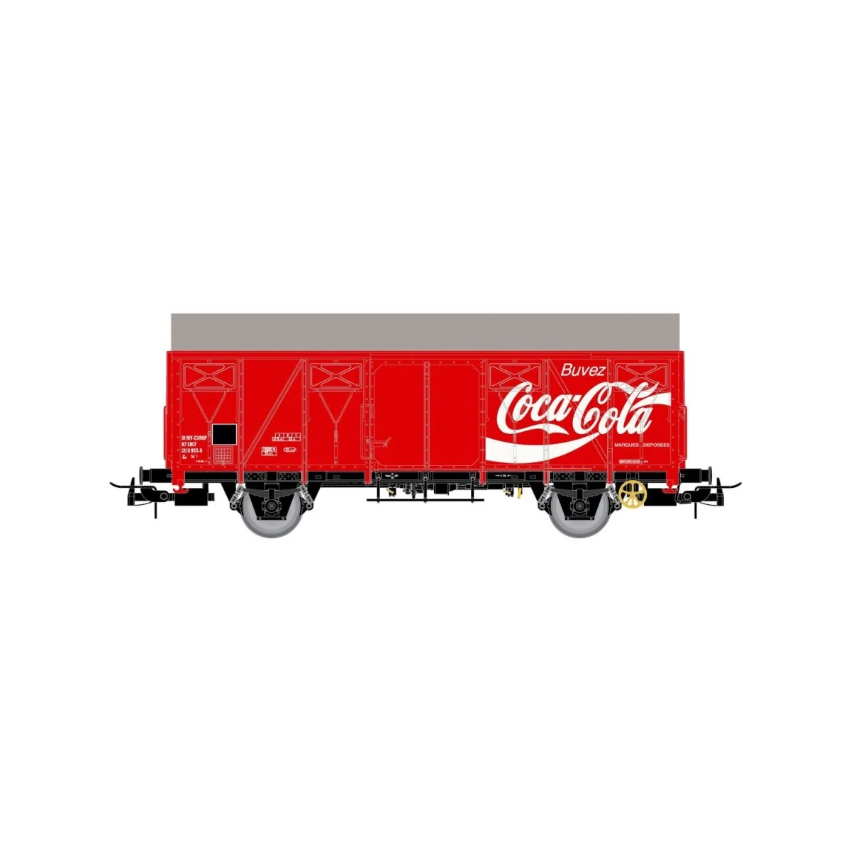 Jouef HJ6254 Covered wagon with G4 axles and smooth sides, Coca-Col... Jouef HJ6254 Covered wagon with G4 axles and smooth sides, Coca-Col...