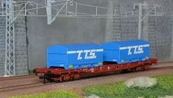 Jouef HJ6259 Wagon porte-conteneurs à bogies S70, SNCF, chargé 2 conteneurs porte-bobines de 20’ "T.T.S " Jouef HJ6259 - 1