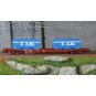 HJ6259-Jouef HJ6259 S70 bogie container wagon, SNCF, loaded with 2 x 20' " TTS " reel containers