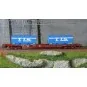 Jouef HJ6259 S70 bogie container wagon, SNCF, loaded with 2 x 20' "... HJ6259-Jouef HJ6259 S70 bogie container wagon, SNCF, loaded with 2 x 20' " TTS " reel containers