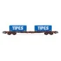 Jouef HJ6260 S70 bogie container wagon, SNCF, loaded with 2 20' "TI... HJ6260-Jouef HJ6260 S70 bogie container wagon, SNCF, loaded with 2 20' "TIPES" reel containers