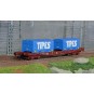 HJ6260-Jouef HJ6260 S70 bogie container wagon, SNCF, loaded with 2 20' "TIPES" reel containers