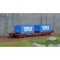 Jouef HJ6260 S70 bogie container wagon, SNCF, loaded with 2 20' "TI... HJ6260-Jouef HJ6260 S70 bogie container wagon, SNCF, loaded with 2 20' "TIPES" reel containers