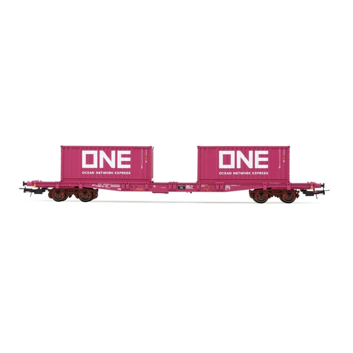 Jouef HJ6261 S70 bogie container wagon, TOUAX, loaded with 2 x 20' ... Jouef HJ6261 S70 bogie container wagon, TOUAX, loaded with 2 x 20' ...