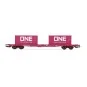 Jouef HJ6261 S70 bogie container wagon, TOUAX, loaded with 2 x 20' ... HJ6261-Jouef HJ6261 S70 bogie container wagon, TOUAX, loaded with 2 x 20' containers "ONE"