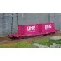 Jouef HJ6261 S70 bogie container wagon, TOUAX, loaded with 2 x 20' ... HJ6261-Jouef HJ6261 S70 bogie container wagon, TOUAX, loaded with 2 x 20' containers "ONE"