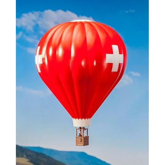 Faller_131004-Maquette, Montgolfiere rouge avec croix du drapeau suisse - Faller 131004