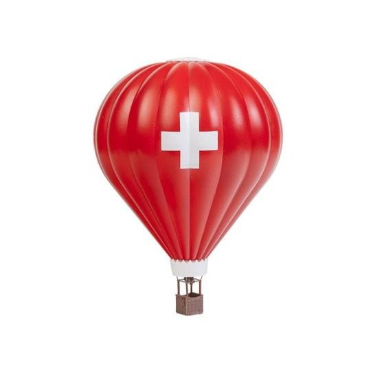 Faller_131004-Faller 131004 Model Kit, Red Hot Air Balloon with Swiss Flag Cross